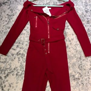 Burgundy Jumpsuit, size small